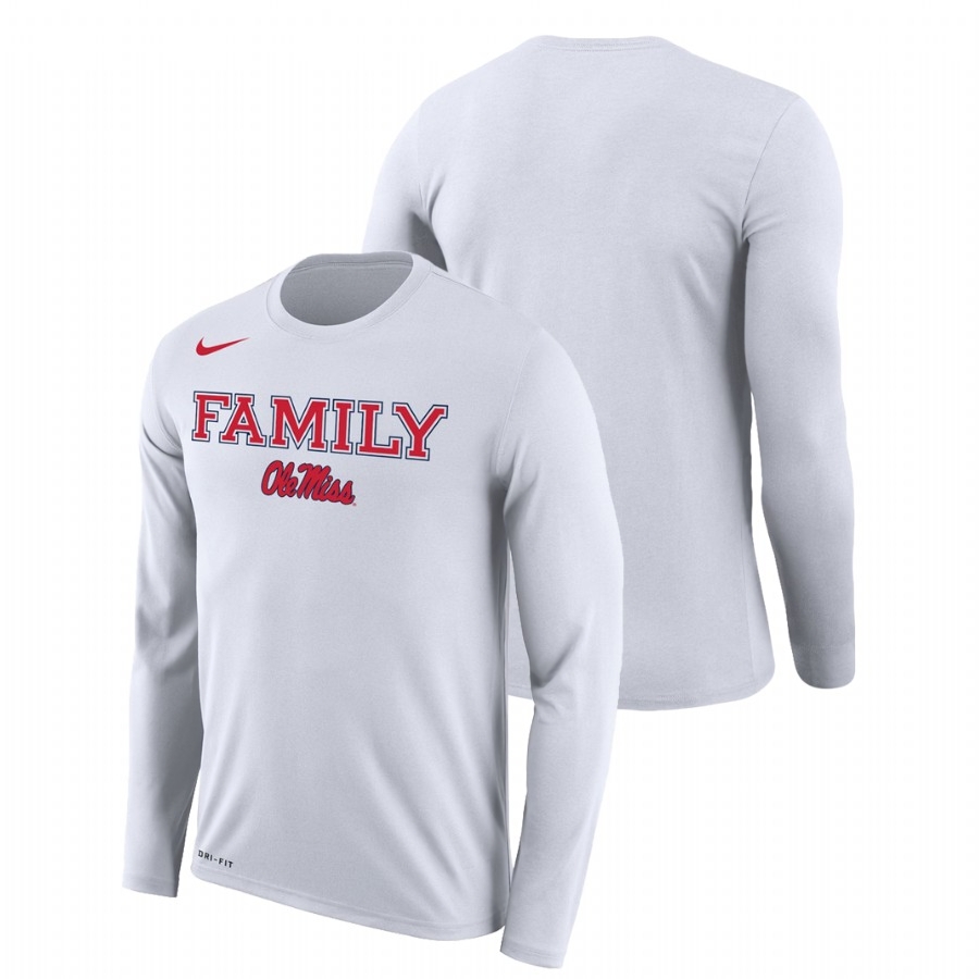 Ole Miss Rebels Men's NCAA White Family on Court March Madness Performance Long Sleeve College Basketball T-Shirt QIT2149OV